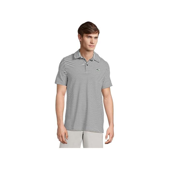 (取寄) ラコステ メンズ ウルトラ ドライ アンチ-UV ストライプド ゴルフ ポロ シャツ Lacoste men Ultra Dry Anti-uv Striped Golf Polo Shirt Navy Blue/White LACOSTE（ラコステ） (取寄) メンズ ウルトラ ドライ アンチ-UV