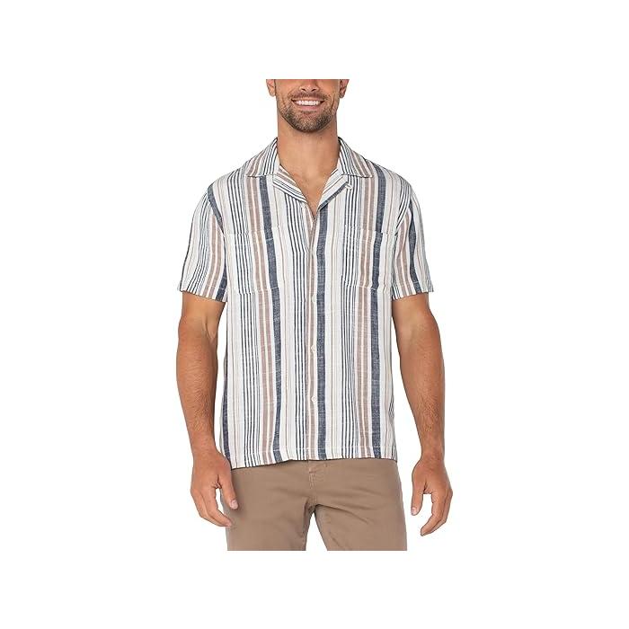 (取寄) リバプールロサンゼルス メンズ ショート スリーブ ボタン アップ シャツ Liverpool Los Angeles men Short Sleeve Button Up Shirt Navy/Multi 取寄) リバプールロサンゼルス メンズ ショート スリーブ ボタン