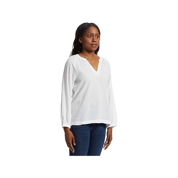 (取寄) エルエルビーン レディース シアサッカー スプリットネック シャツ L.L.Bean women Seersucker Split-Neck Shirt White Stripe