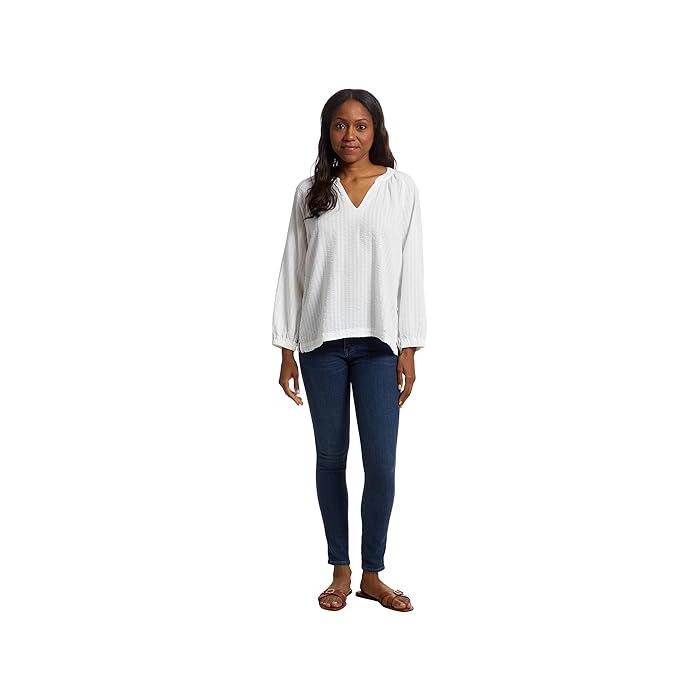 (取寄) エルエルビーン レディース シアサッカー スプリットネック シャツ L.L.Bean women Seersucker Split-Neck Shirt White Stripe