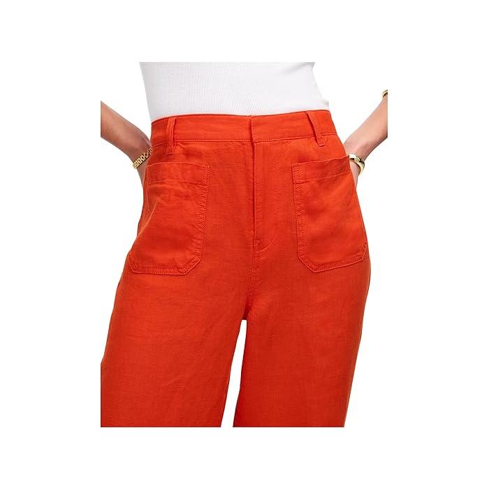 (取寄) メイドウェル レディース パッチ ポケット フレア - 100パーセント リネン Madewell women Patch Pocket Flare - 100% Linen Bright Flame 取寄) メイドウェル レディース パッチ ポケット フレア - 100