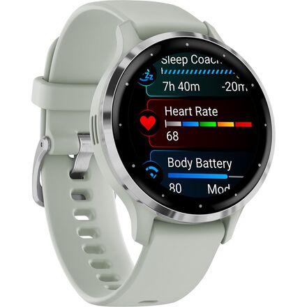 (取寄) ガーミン ベニュー 3S Garmin Venu 3S Sage Gray/Passivatedの画像