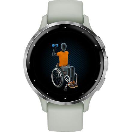 (取寄) ガーミン ベニュー 3S Garmin Venu 3S Sage Gray/Passivatedの画像