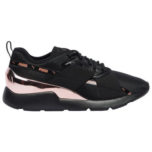 PUMA プーマ スニーカー レディース 黒 シューズ ミューズ X-2