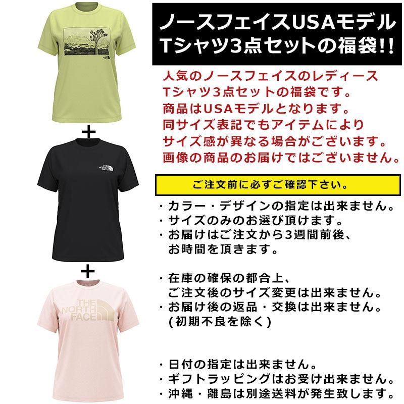 ノースフェイス Tシャツ 福袋 レディース 3枚セット USAモデル North Face Tシャツ 3点セット 送料無料 レディース ブランド 福袋 2024 予約 2023｜jetrag｜02