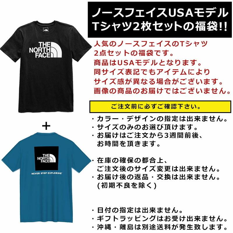 ノースフェイス Tシャツ 福袋 メンズ 2枚セット USAモデル 2枚組 THE North Face 半袖Tシャツ 2点セット メンズ 福袋 2024 予約｜jetrag｜03