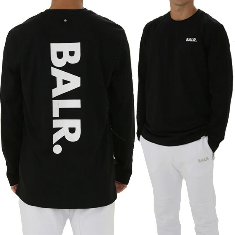 【期間限定価格】美品 BALR ロゴ長袖Tシャツ 黒 XL BALR. (ボーラー) ロゴプリント クルーネック 長袖 Tシャツ