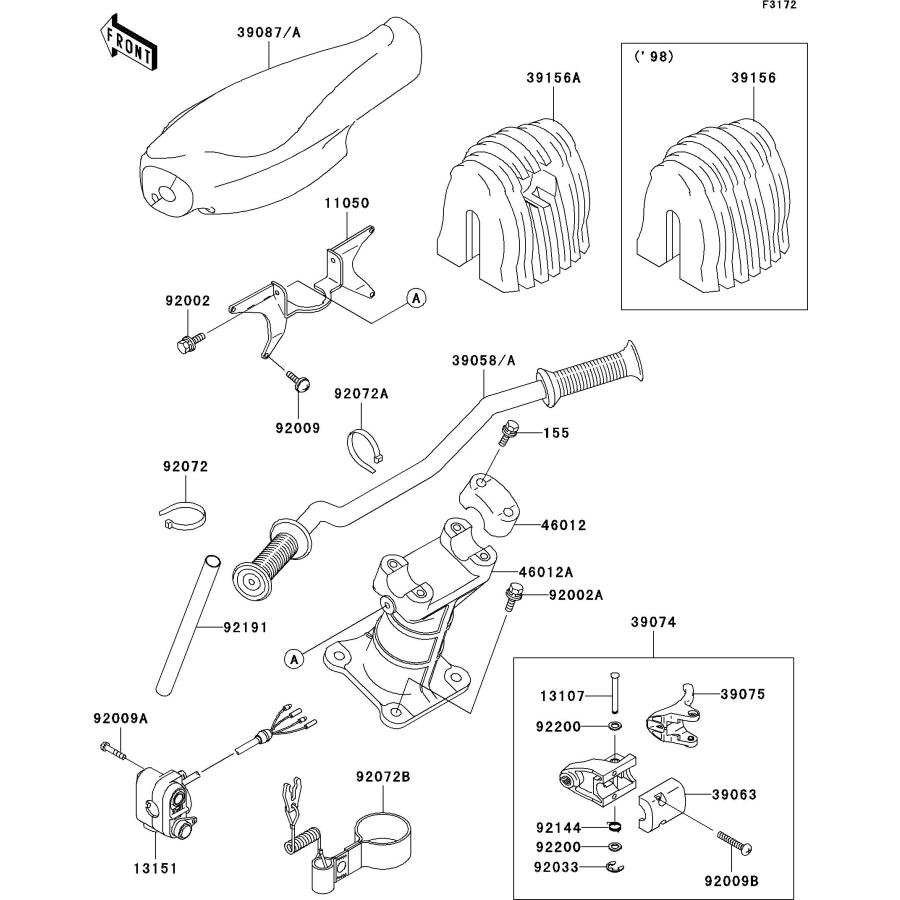 カワサキ（Kawasaki） Used 13151-3722 SWITCH-COMP,STOP&START [K3205