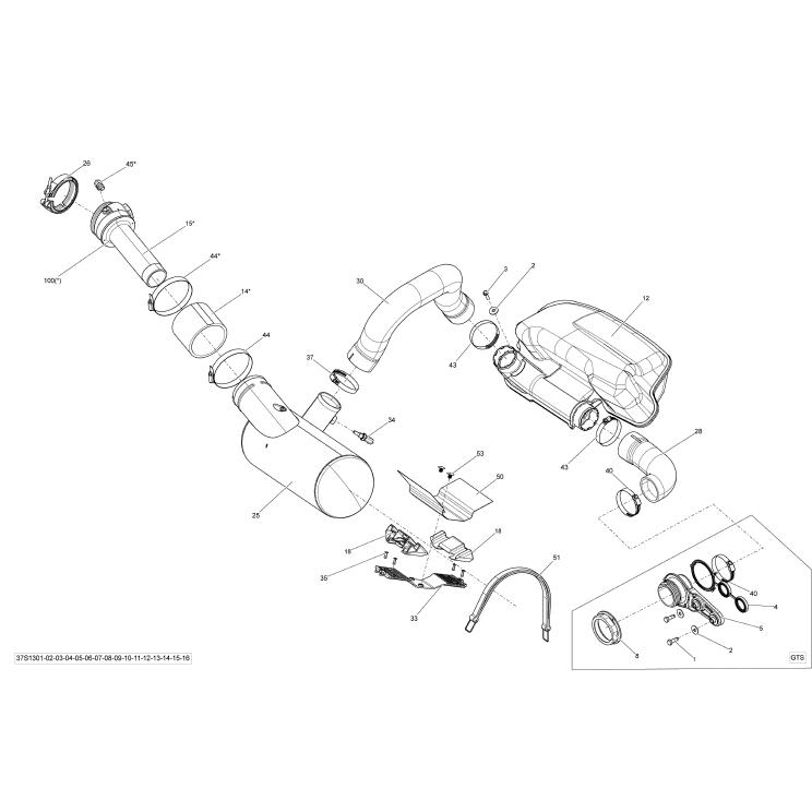 SEADOO GTR 215'13 OEM section (Exhaust-System) parts Used  [S0565-33]｜jetstarshop｜03