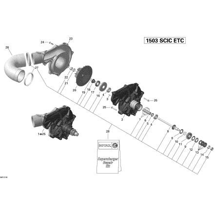 SEADOO GTR 215'13 OEM section (Supercharger) parts Used SEADOO GTR 215'13 OEM section (Supercharger) parts Used