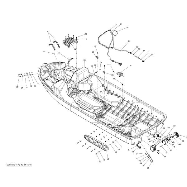 SEADOO GTR 215'13 OEM section (Hull) parts Used  [S0565-48]｜jetstarshop｜03