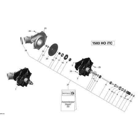 SEADOO GTX LTD iS 260'15 OEM section (Supercharger) parts SEADOO GTX LTD iS 260'15 OEM section (Supercharger) parts
