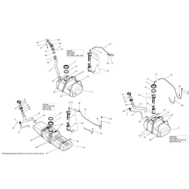 SEADOO RXP-X 260'15 OEM section (Fuel-System) parts Used SEADOO RXP-X 260'15 OEM section (Fuel-System) parts Used