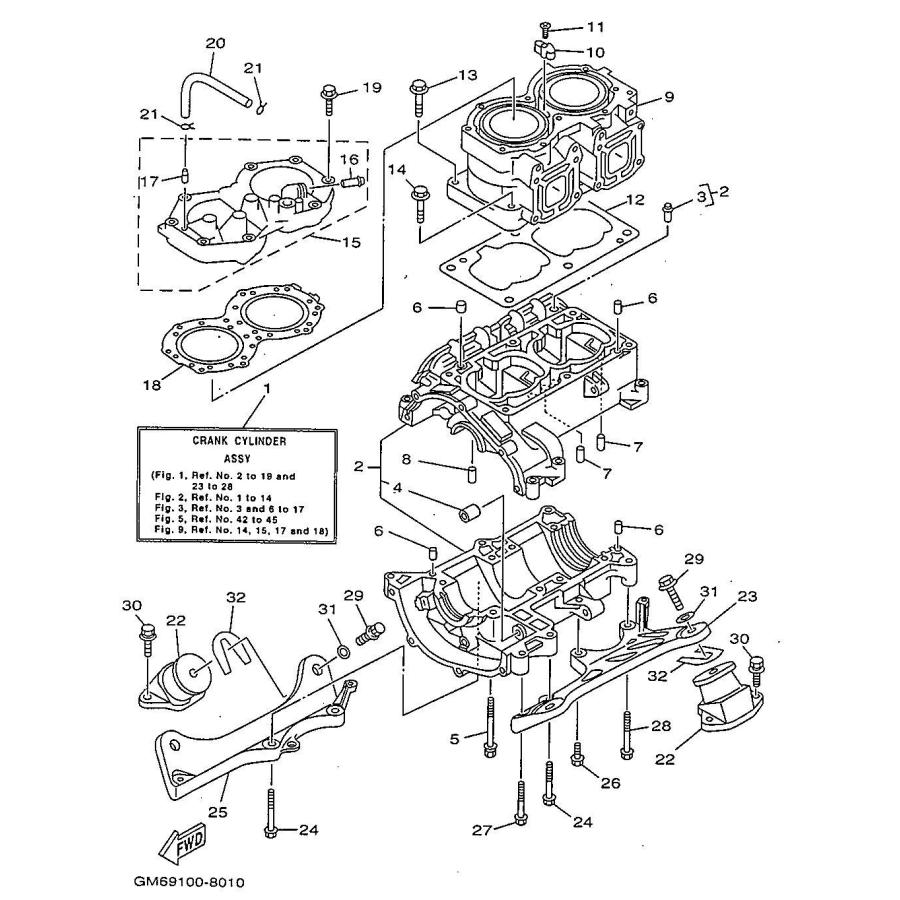 YAMAHA（ヤマハ） Used 61X-11311-00-94 CYLINDER 1 YAMAHA [X2205-02