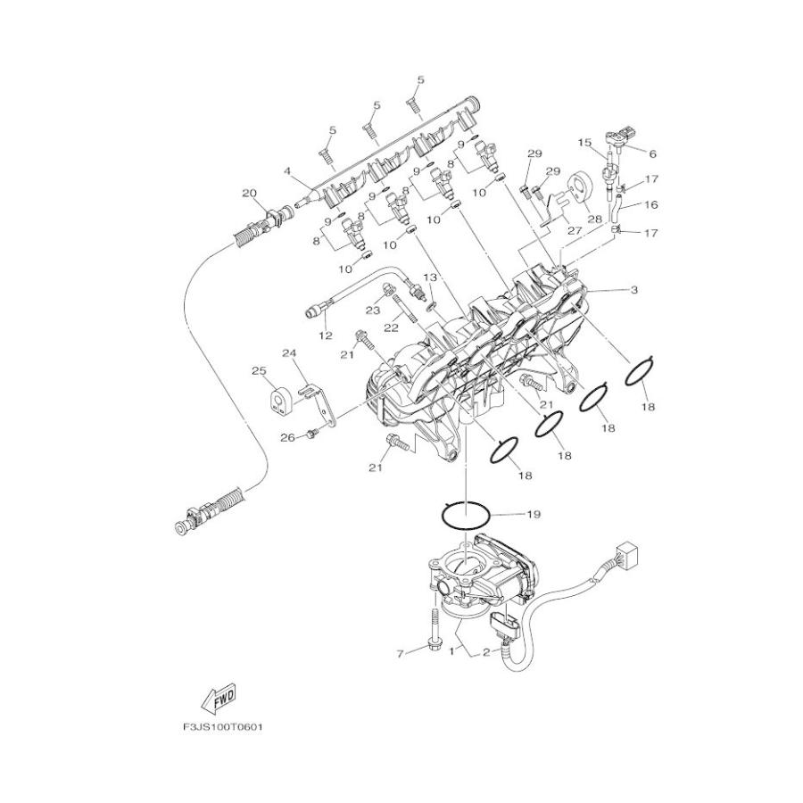 Used 6ET-13761-00 INJECTOR YAMAHA [X2304-91]_2