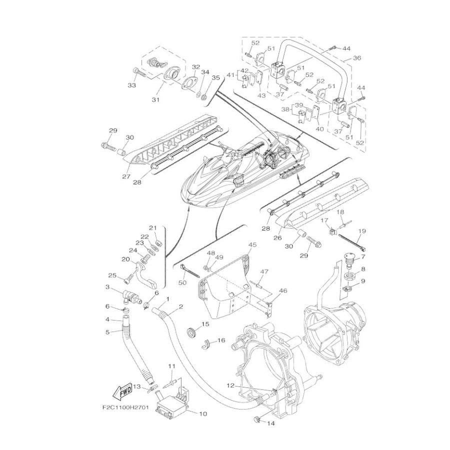 YAMAHA FZS'09 OEM section (HULL-&-DECK) parts Used [Y3603-44 YAMAHA FZS'09 OEM section (HULL-&-DECK) parts Used [Y3603-44