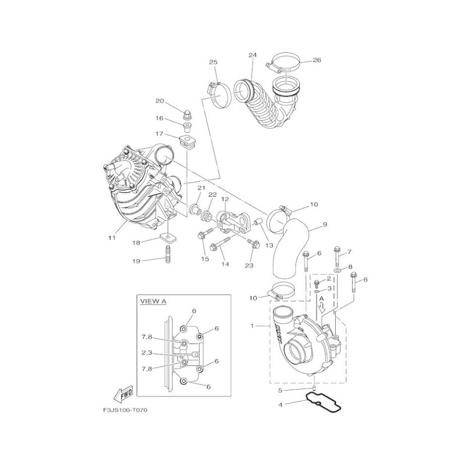YAMAHA FXSVHO'18 OEM section (INTAKE-2) parts Used [Y9304-45 YAMAHA FXSVHO'18 OEM section (INTAKE-2) parts Used [Y9304-45