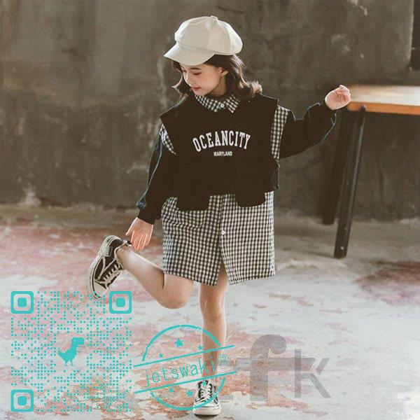 オンライン限定商品 ウエア セットアップ 女の子 シャツ ベスト 2点セット ジュニア服 セットアップ 女の子 シャツ ベスト 2点セット ジュニア服 ロングシャツ チェック柄シャツ ファッション 長袖 春着 秋着 オシャレ 110 1 130 140 150 160 Www Threeriversofs Com