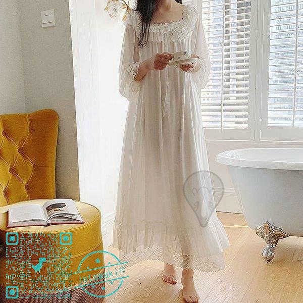 史上最も激安 ワンピース チュール レース 綿 パジャマ 長袖 姫系 白い レディース ネグリジェ ナイトウェア 部屋着 女性用 ロマンティック パジャマ 寝巻き パジャマ 色 ブルー Hnn Ph