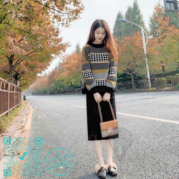 史上最も激安 上下セット ニット 可愛い 秋冬 レディース セットアップ 2点セット オシャレ 韓国風 きれいめ カジュアルウエア ボーダー スカート セーター トップス セットアップ サイズ M Www Quantumbytestore Com
