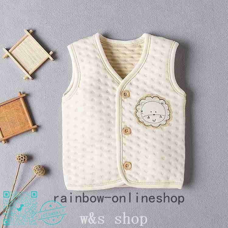 高額売筋 トップス 出産祝い ギフトにもおすすめ 新生児 赤ちゃん用 オーガニックコットンベビーベストライオン防寒冬体温調節に新生児赤ちゃん用男の子 女の子ベビー服ベストベビーキッズ子供服子ども服 Www Threeriversofs Com