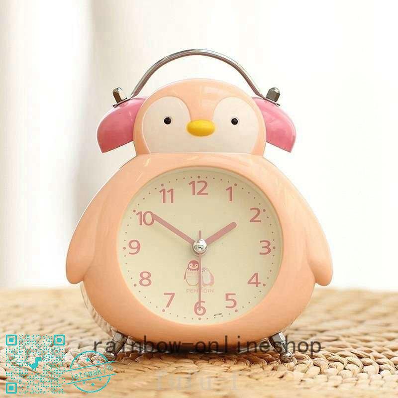 Jetswaki中国語目覚まし時計ペンギン時計めざまし時計こども時計卓上置き時計動物アナログ時計大音量かわいい動物キャラクター子供人気誕生日プレゼント ファッションの