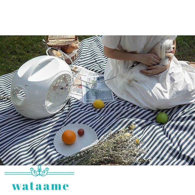 【新商品】 ペット キャリー ケース 犬 キャリーケース 猫 キャリーバッグ ケージ ケース 持ち運び 透明 ラウンド ドーム型 ホワイト ブルー お祝い プレゼント /[abh11] 【2227144264】(11500円)