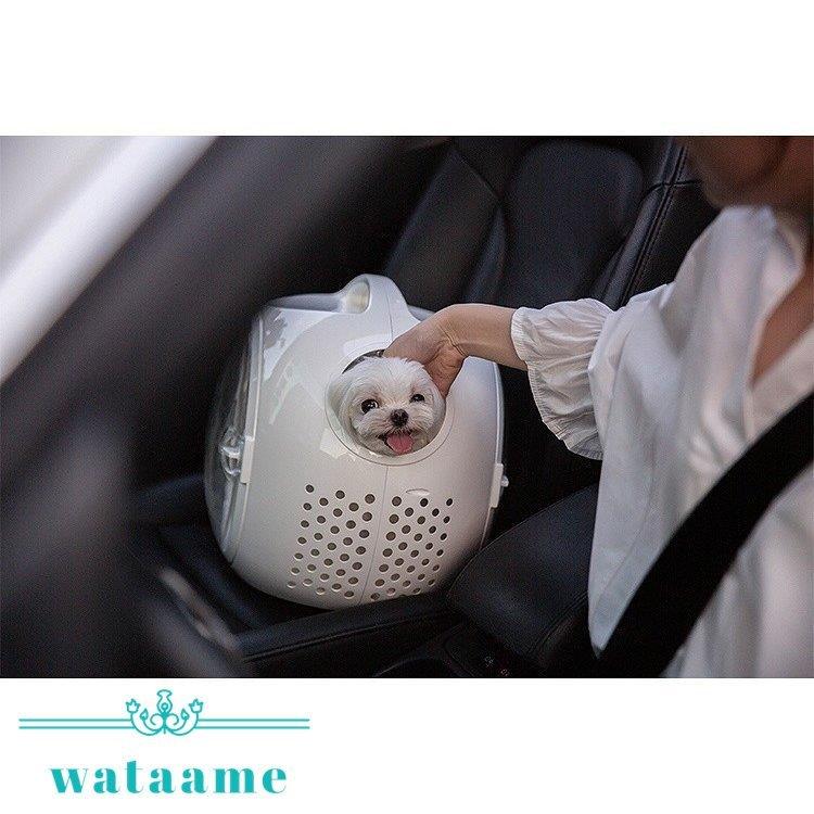 【新商品】 ペット キャリー ケース 犬 キャリーケース 猫 キャリーバッグ ケージ ケース 持ち運び 透明 ラウンド ドーム型 ホワイト ブルー お祝い プレゼント /[abh11] 【2227144264】(11500円)