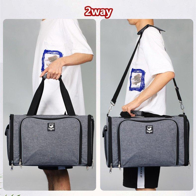 キャリーバッグ ペット用 キャリーリュック ボストンバッグ ペットキャリー 犬 猫 小型犬 中型犬 拡張 大容量 外出 通院 旅行 防水 通気 避難 防災 10kg耐荷 