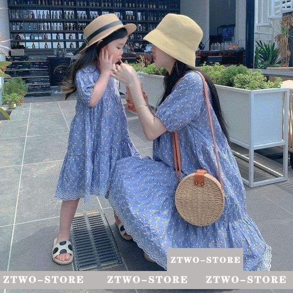 ママ 娘さん 親子お揃い ママとお揃い 娘とペアルック 親子ペア フローラル ワンピース 花柄 半袖 親子服 キッズ プレゼント 女の子 レディース 子供服 夏 Bqn4snpghi Defisurbains Fr