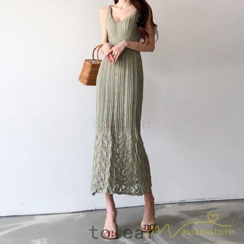 レディースファッション 深緑 ふかみどり ワンピース レディース マキモワンピース ロング ノースリーブ タイト ロングワンピース タンクトップ ニットワンピース 夏 インナーワンピース フェミニン Z50kakmak4 Www Boulevardrestaurants Com