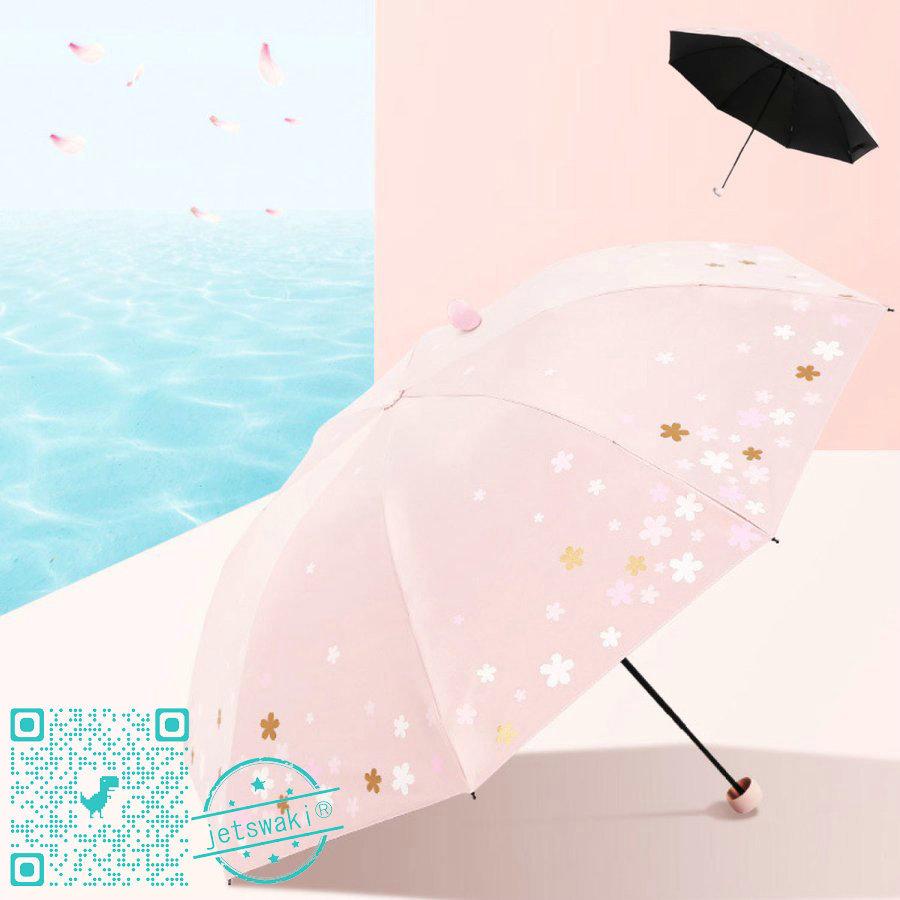 日傘 折りたたみ傘 レディース 折り畳み傘 晴雨兼用 かわいい おしゃれ 花 桜 Uvカット 紫外線防止 Upf50 上品な