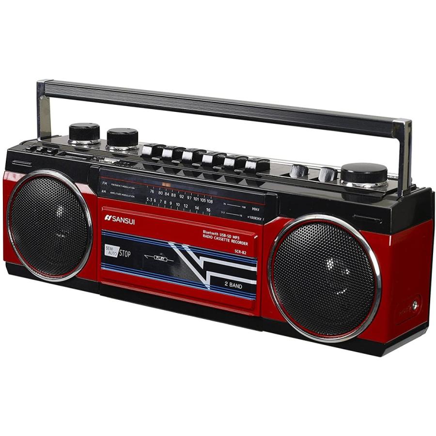 最終入荷】SANSUI Bluetooth搭載ラジカセ SCR-B2 RD サンスイ ラジカセ  