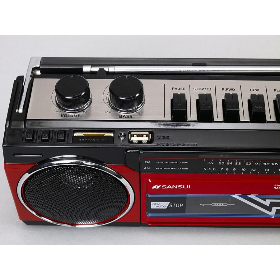 最終入荷】SANSUI Bluetooth搭載ラジカセ SCR-B2 RD サンスイ ラジカセ  