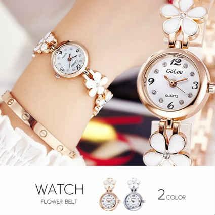 腕時計 レディース 安い 送料無料 おしゃれ かわいい ブレスレットウォッチ プレゼント Jewel ジュエル フラワーモチーフ｜jewel-shop｜02