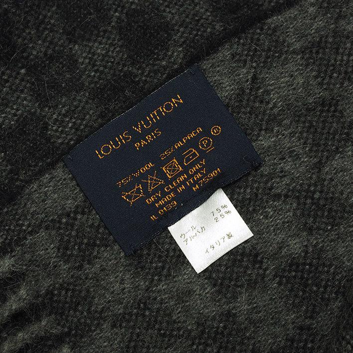 Louis Vuitton Graphite Damier Map Wool & Alpaca Scarf Louis Vuitton