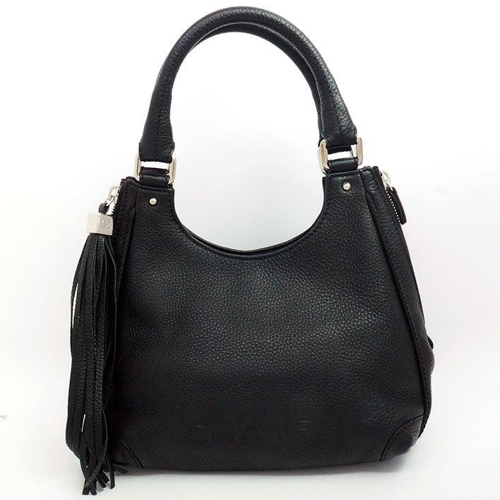 CHANEL 【返品OK】【美品】シャネル ロゴ フリンジ タッセル シルバー  