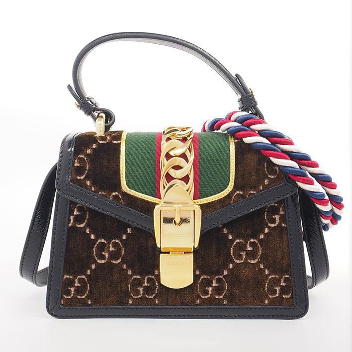 GUCCI 【返品OK】【美品】グッチ ハンドバッグ シルヴィ シェリー ミニ 