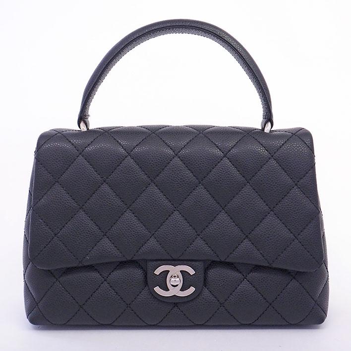 CHANEL 【返品OK】【美品】シャネル トップハンドルバッグ ココマーク  