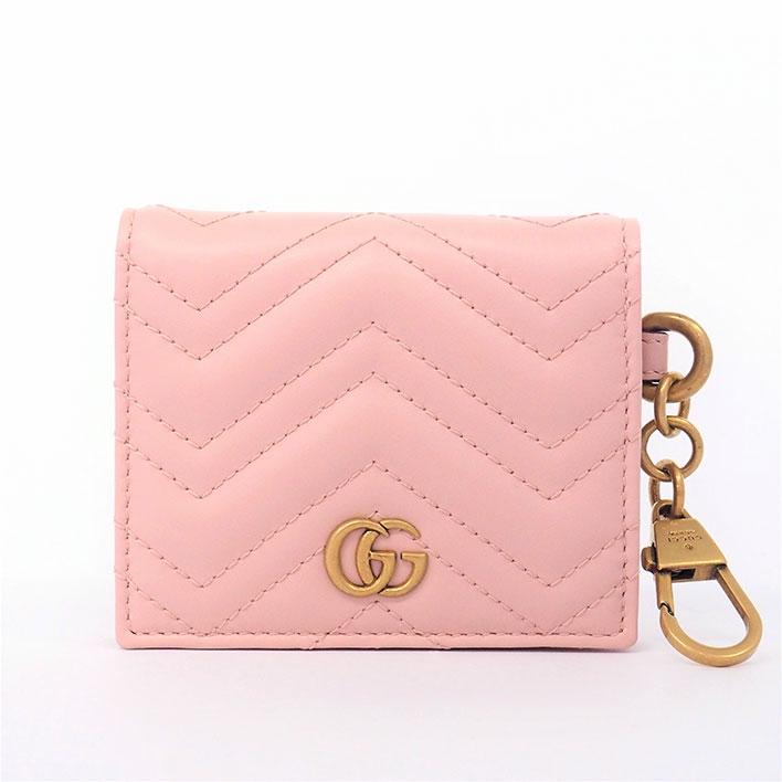 未使用に近い グッチ GGマーモント 二つ折り財布 小銭入れ  カード GUCCI（グッチ） 【返品OK】【新品同様】グッチ ダブルG パスケース GG