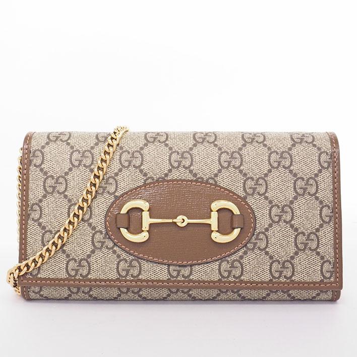 美品　GUCCI グッチ ホースビット 1955 スモールウォレット グッチ ホースビット 1955〕スモールウォレット ・ベージュ＆ダーク