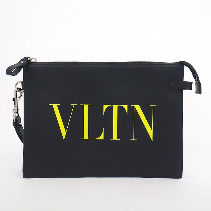 クラッチ 【返品OK】【美品】バレンチノ VLTN ロゴ カラヴァー二 VALENTINO クラッチバッグ VLTN