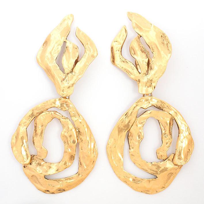返品OK】イヴ サンローラン 大ぶり スイング ヴィンテージ【イヤリング