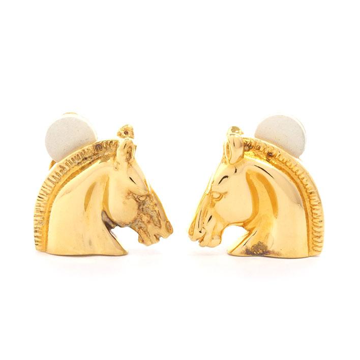 HERMES 【返品OK】エルメス ホースヘッド 馬【イヤリング】 : ジュエル 