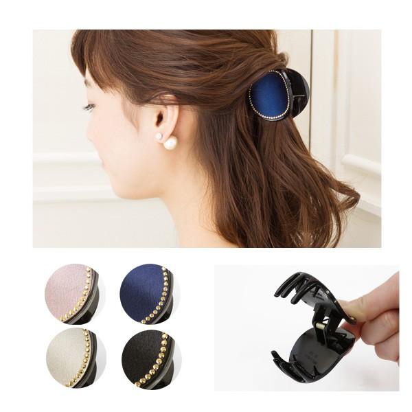 Jewel VOX ヘアクリップ ヘアアクセ サテン生地 スタッズ Jewel VOX ヘアクリップ ヘアアクセ サテン生地 スタッズ