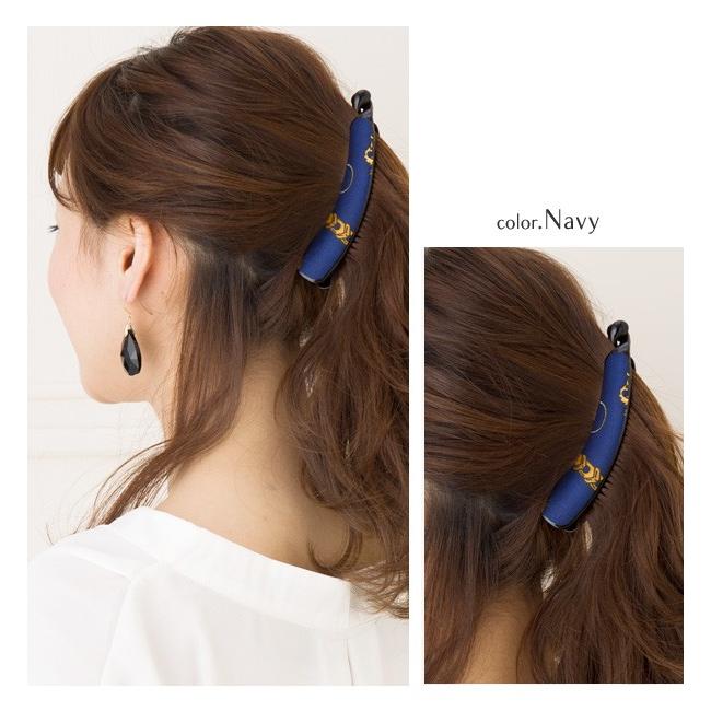 Jewel VOX バナナクリップ ヘアアクセ スカーフ柄 シンプル ヘア