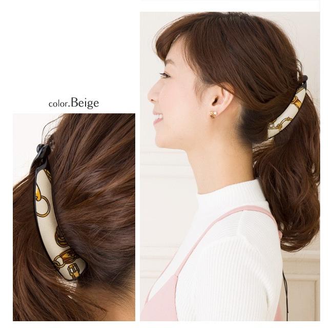 Jewel VOX バナナクリップ ヘアアクセ スカーフ柄 シンプル ヘア