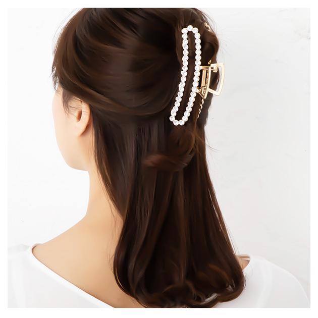 Jewel VOX ヘアクリップ バンスクリップ レディース スクエア パール