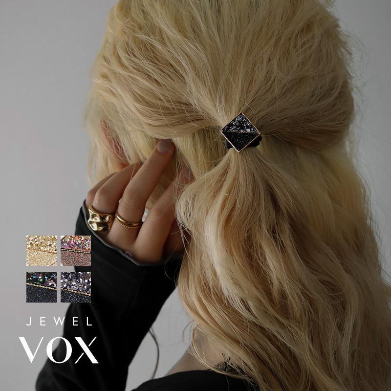 Jewel VOX ヘアゴム ヘアポニー ヘアアクセ スクエア ヒシ型 ラメ