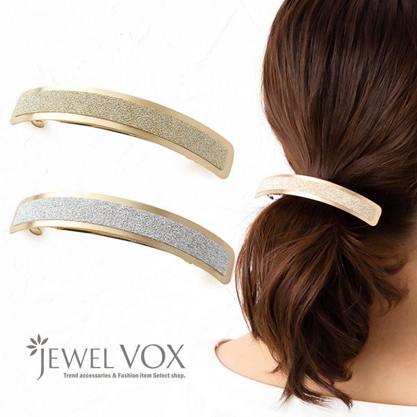 新作 未使用品 本鼈甲 ペア バレッタ 2点セット Jewel VOX バレッタ ヘアアクセサリー 髪留め スクエア ラメ